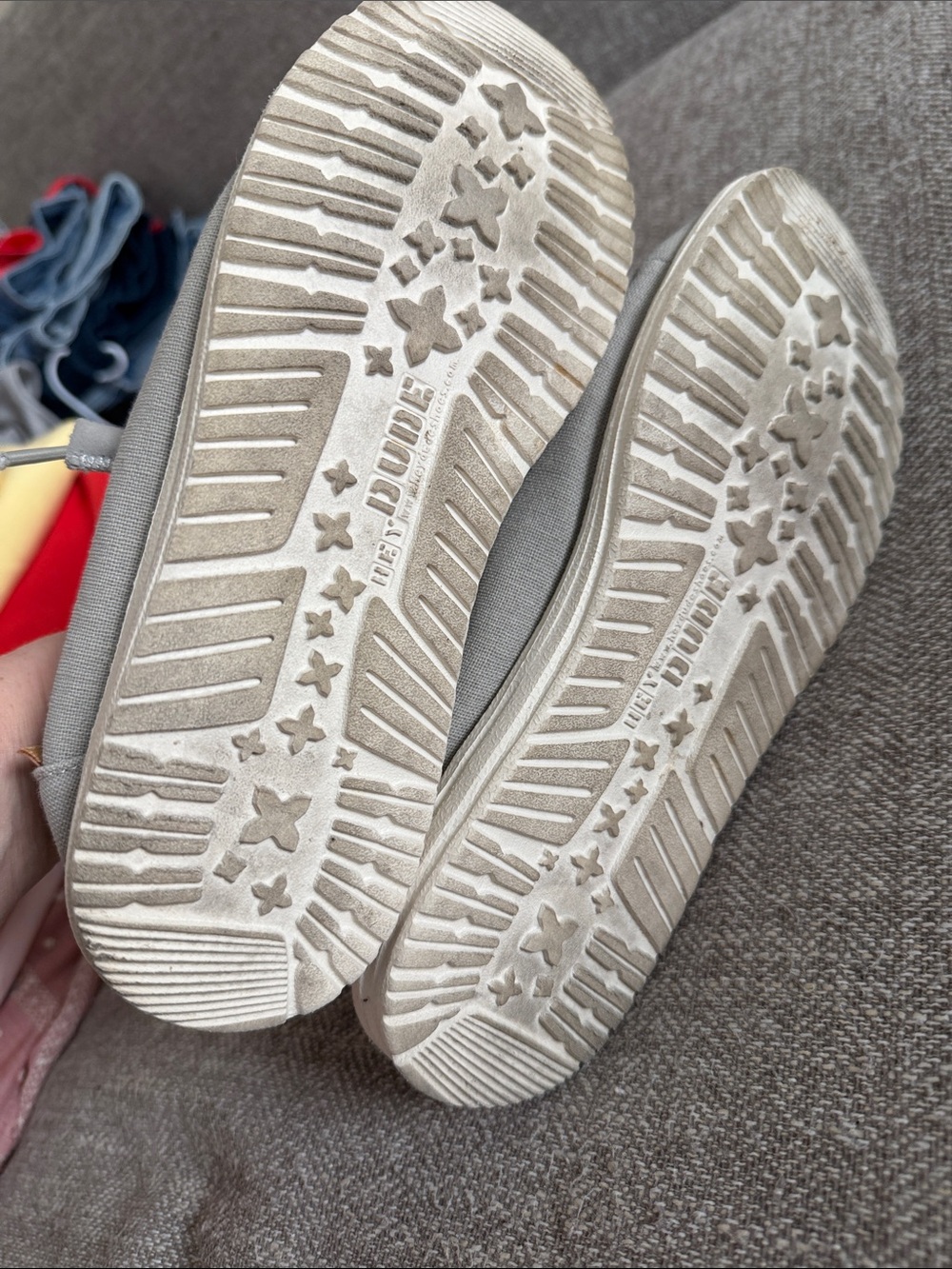 Hey Dude Custom Woman’s Shoes - Gray with Blue Turtle Insole - Picture 7 of 8